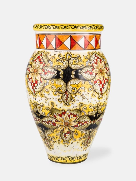 Bodenvase aus Sizilien rot schwarzes Dekor